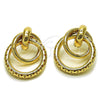 Arete Dormilona 02.196.0271 Oro Laminado, Diseño de Hueco, Pulido, Tono Dorado