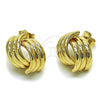 Arete Dormilona 02.196.0272 Oro Laminado, Diseño de Hueco, Pulido, Tono Dorado