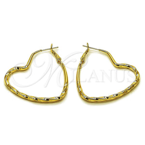 Argolla Mediana 02.196.0276.50 Oro Laminado, Diseño de Corazón y Hueco, Pulido, Tono Dorado