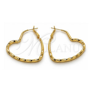 Argolla Mediana 02.196.0276.50 Oro Laminado, Diseño de Corazón y Hueco, Pulido, Tono Dorado
