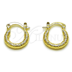 Argolla Pequeña 02.213.0245.1.15 Oro Laminado, Diamantado, Tono Dorado