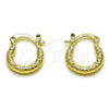 Argolla Pequeña 02.213.0245.1.15 Oro Laminado, Diamantado, Tono Dorado
