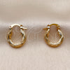 Argolla Pequeña 02.196.0284.15 Oro Laminado, Diamantado, Tono Dorado