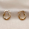Argolla Pequeña 02.213.0259.1.15 Oro Laminado, Diamantado, Tono Dorado