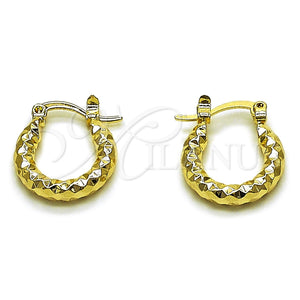 Argolla Pequeña 02.213.0154.15 Oro Laminado, Diseño de Hueco, Diamantado, Tono Dorado