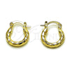 Argolla Mediana 02.213.0243.1.15 Oro Laminado, Diseño de Hueco, Diamantado, Tono Dorado