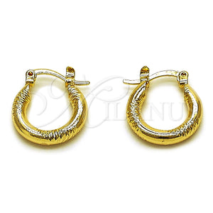 Argolla Mediana 02.213.0153.15 Oro Laminado, Diamantado, Tono Dorado
