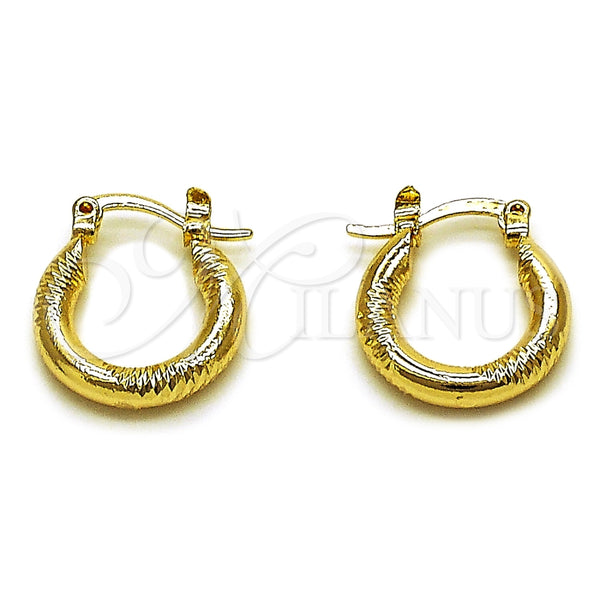 Argolla Mediana 02.213.0153.15 Oro Laminado, Diamantado, Tono Dorado
