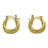 Argolla Mediana 02.213.0153.15 Oro Laminado, Diamantado, Tono Dorado