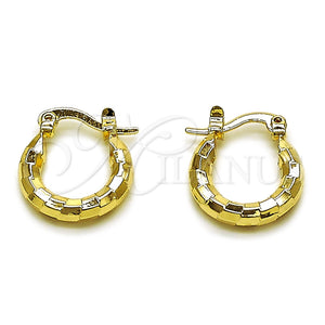 Argolla Pequeña 02.213.0156.15 Oro Laminado, Diseño de Hueco, Diamantado, Tono Dorado