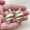 Arete Dormilona 02.196.0287 Oro Laminado, Diseño de Caracol, Pulido, Tono Dorado