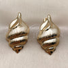 Arete Dormilona 02.196.0287 Oro Laminado, Diseño de Caracol, Pulido, Tono Dorado