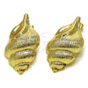 Arete Dormilona 02.196.0287 Oro Laminado, Diseño de Caracol, Pulido, Tono Dorado
