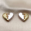 Argolla Huggie 02.196.0299.25 Oro Laminado, Diseño de Corazón, con Perla Marfil, Pulido, Tono Dorado
