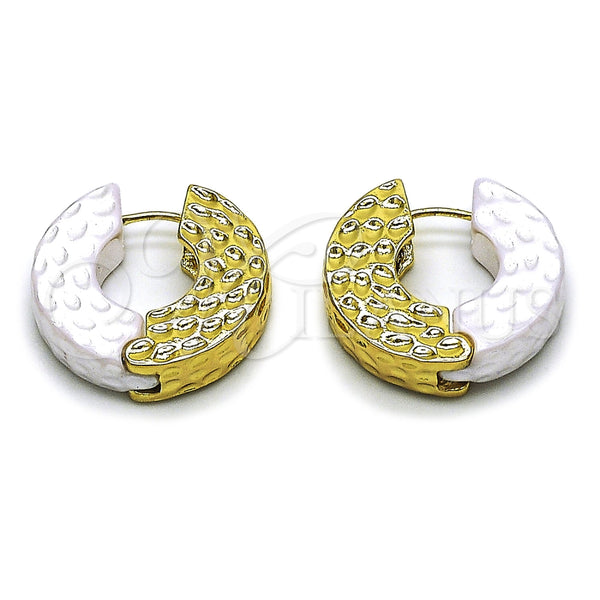 Argolla Huggie 02.196.0300.24 Oro Laminado, Pulido, Tono Dorado