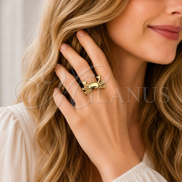 Anillo Elegante 01.381.0016 Oro Laminado, Pulido, Tono Dorado (Talla Unica)