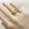 Anillo Elegante 01.381.0017 Oro Laminado, Diseño de Delfín, Pulido, Tono Dorado (Talla Unica)