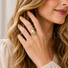 Anillo Elegante 01.381.0021 Oro Laminado, Diseño de Caracol, Pulido, Tono Dorado (Talla Unica)