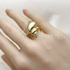 Anillo Elegante 01.381.0021 Oro Laminado, Diseño de Caracol, Pulido, Tono Dorado (Talla Unica)