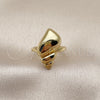 Anillo Elegante 01.381.0021 Oro Laminado, Diseño de Caracol, Pulido, Tono Dorado (Talla Unica)