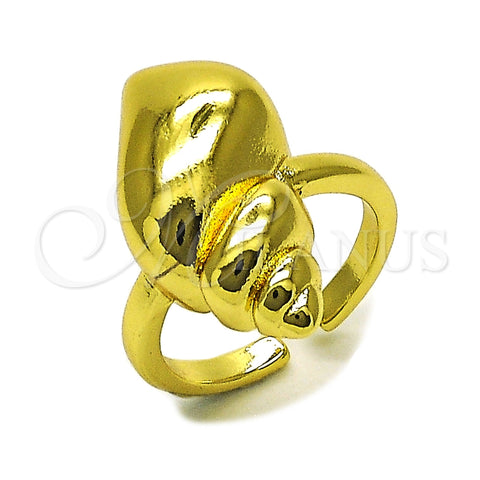 Anillo Elegante 01.381.0021 Oro Laminado, Diseño de Caracol, Pulido, Tono Dorado (Talla Unica)