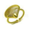 Anillo Elegante 01.381.0022 Oro Laminado, Diseño de Concha y Bola, Pulido, Tono Dorado (Talla Unica)