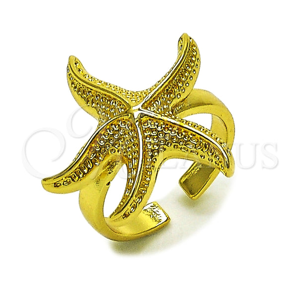 Anillo Elegante 01.381.0023 Oro Laminado, Diseño de Estrella, Pulido, Tono Dorado (Talla Unica)