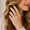 Anillo Elegante 01.381.0024 Oro Laminado, Diseño de Estrella, Pulido, Tono Dorado (Talla Unica)