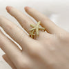 Anillo Elegante 01.381.0024 Oro Laminado, Diseño de Estrella, Pulido, Tono Dorado (Talla Unica)