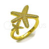 Anillo Elegante 01.381.0024 Oro Laminado, Diseño de Estrella, Pulido, Tono Dorado (Talla Unica)