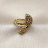 Anillo Multi Piedra 01.381.0026 Oro Laminado, Diseño de Caracol y Cluster, con Zirconia Cubica Blanca y Micro Pave Blanca, Pulido, Tono Dorado (Talla Unica)