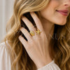 Anillo Elegante 01.381.0027 Oro Laminado, Diseño de Estrella y Concha, Pulido, Tono Dorado (Talla Unica)