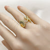 Anillo Elegante 01.381.0027 Oro Laminado, Diseño de Estrella y Concha, Pulido, Tono Dorado (Talla Unica)