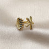 Anillo Elegante 01.381.0027 Oro Laminado, Diseño de Estrella y Concha, Pulido, Tono Dorado (Talla Unica)