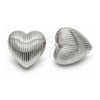 Arete Gancho Frances 02.170.0613 Oro Laminado Blanco, Diseño de Corazón, Pulido, Rodinado