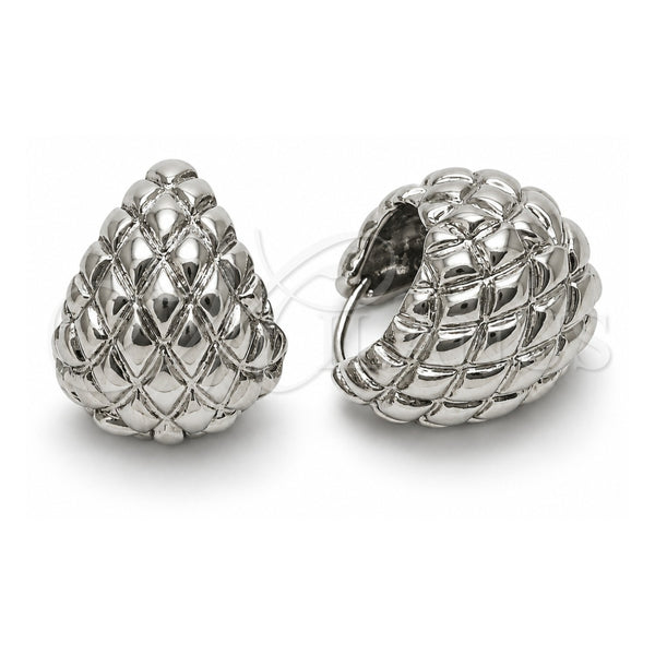 Argolla Huggie 02.170.0617.22 Oro Laminado Blanco, Pulido, Rodinado