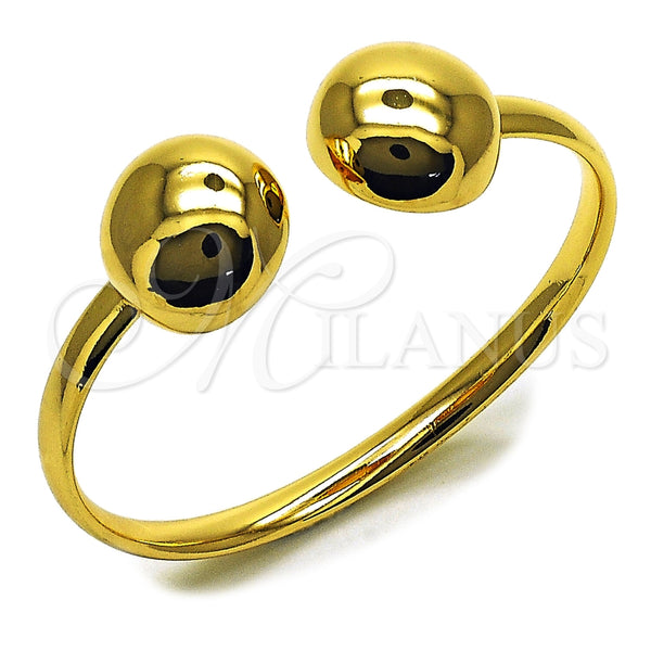Aro Individual 07.170.0089 Oro Laminado, Diseño de Bola, Pulido, Tono Dorado (Grosor 06 MM, Talla Unica)