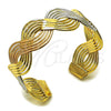 Aro Individual 07.170.0090 Oro Laminado, Diseño de Torcido, Pulido, Tres Tonos (Grosor 21 MM, Talla Unica)