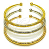 Aro Trio 07.170.0095 Oro Laminado, Pulido, Tres Tonos (Grosor 04 MM, Talla Unica)