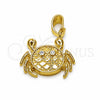 Dije Elegante 05.341.0111 Oro Laminado, con Zirconia Cubica Blanca, Pulido, Tono Dorado