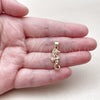 Dije Elegante 05.341.0115 Oro Laminado, Diseño de Caballo de Mar, con Zirconia Cubica Blanca, Pulido, Tono Dorado