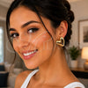 Arete Dormilona 02.468.0004 Oro Laminado, Diseño de Corazón, Pulido, Tono Dorado