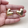 Arete Dormilona 02.468.0004 Oro Laminado, Diseño de Corazón, Pulido, Tono Dorado