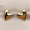 Arete Dormilona 02.468.0004 Oro Laminado, Diseño de Corazón, Pulido, Tono Dorado
