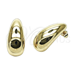 Arete Dormilona 02.468.0007 Oro Laminado, Diseño de Gota, Pulido, Tono Dorado
