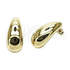 Arete Dormilona 02.468.0007 Oro Laminado, Diseño de Gota, Pulido, Tono Dorado