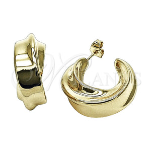 Argolla Mediana 02.468.0014.30 Oro Laminado, Diseño de Torcido, Pulido, Tono Dorado