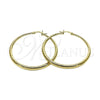 Argolla Grande 02.213.0968.50 Oro Laminado, Diseño de Hueco, Diamantado, Tono Dorado