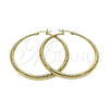 Argolla Grande 02.213.0969.50 Oro Laminado, Diseño de Hueco, Pulido, Tono Dorado