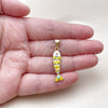Dije Elegante 05.454.0001 Oro Laminado, Diseño de Pescado, Esmaltado Blanco, Tono Dorado